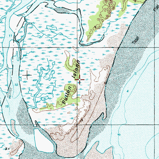Topographic Map of Pullen Island, NJ