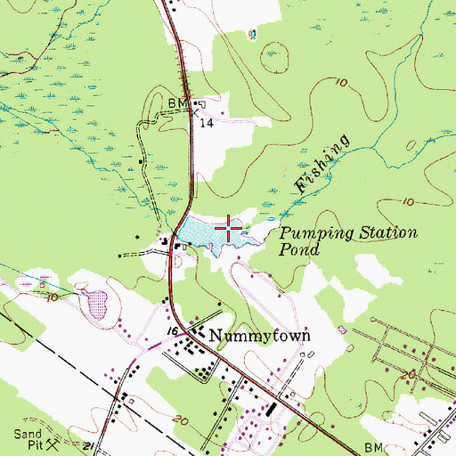 Topographic Map of Pumping Station Pond, NJ