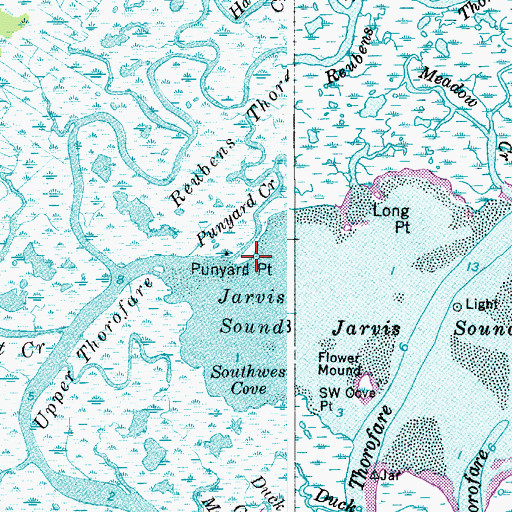 Topographic Map of Punyard Point, NJ