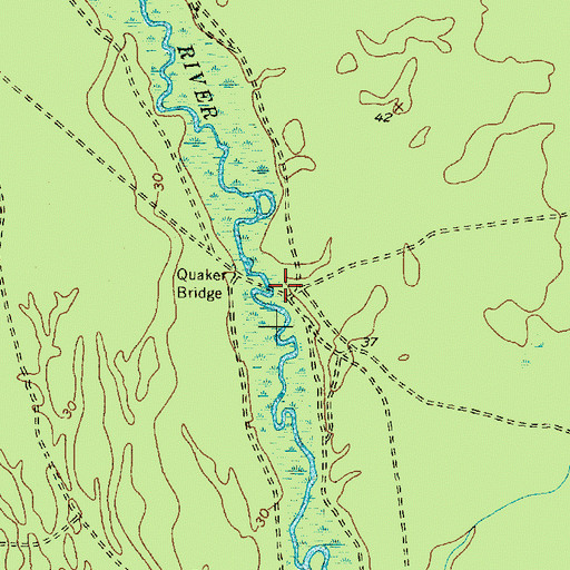 Topographic Map of Quaker Bridge, NJ