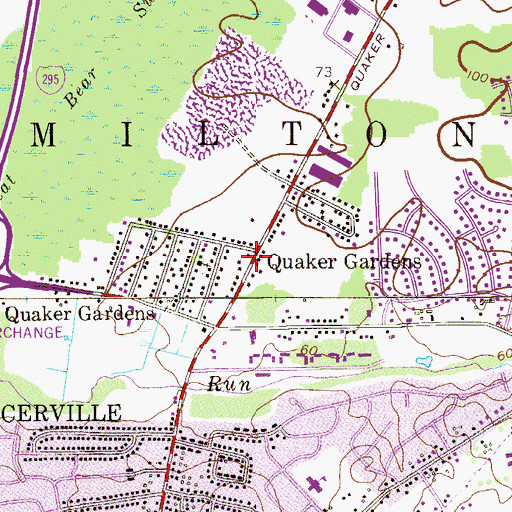 Topographic Map of Quaker Gardens, NJ