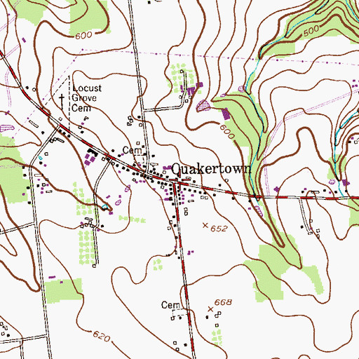 Topographic Map of Quakertown, NJ