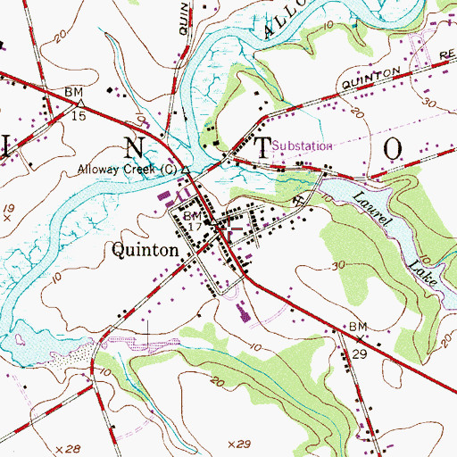 Topographic Map of Quinton, NJ