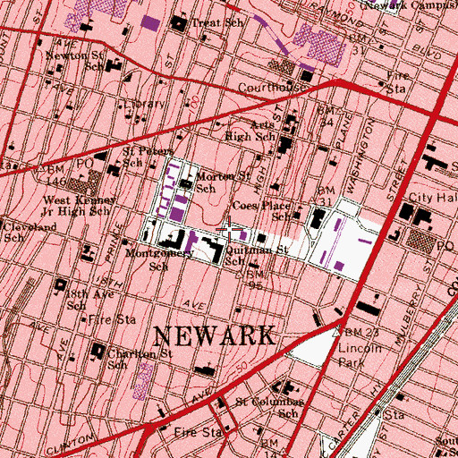 Topographic Map of Quitman Community School, NJ