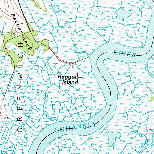 Topographic Map of Ragged Island, NJ