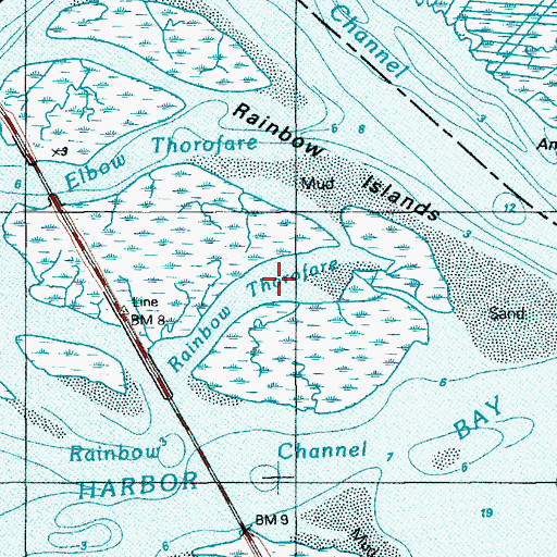 Topographic Map of Rainbow Thorofare, NJ