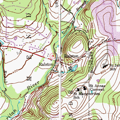 Topographic Map of Ralston, NJ
