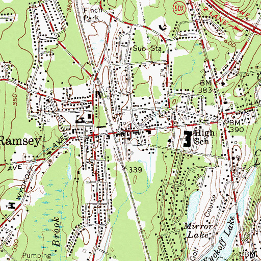 Topographic Map of Ramsey, NJ