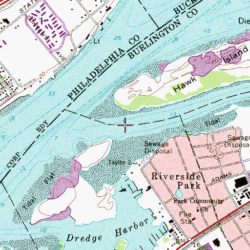 Topographic Map of Rancocas Creek, NJ