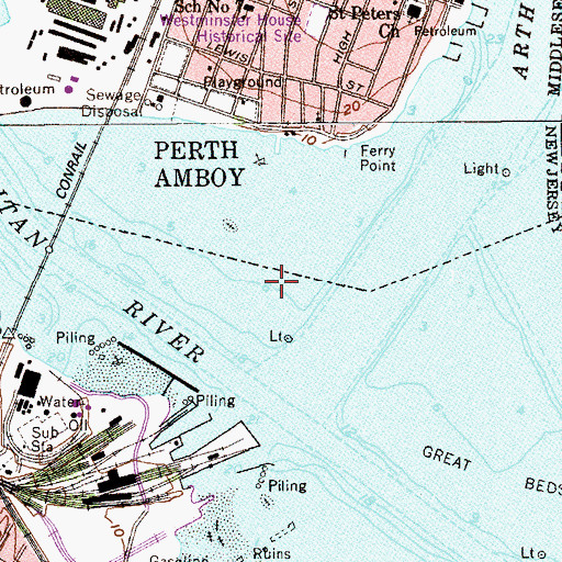 Topographic Map of Raritan River, NJ