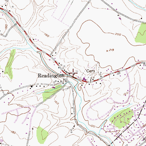 Topographic Map of Readington, NJ