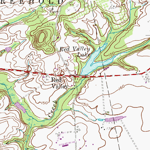 Topographic Map of Red Valley, NJ