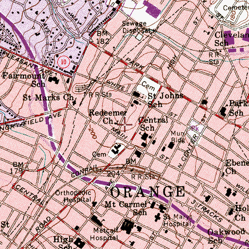 Topographic Map of Redeemer Church (historical), NJ
