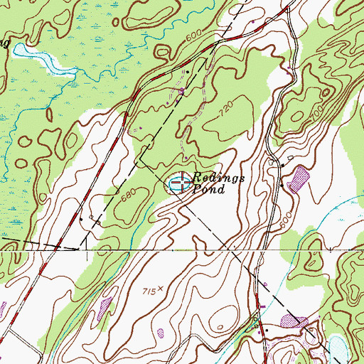 Topographic Map of Redings Pond, NJ