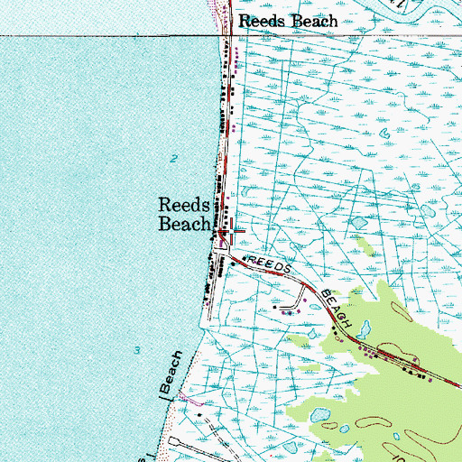 Topographic Map of Reeds Beach, NJ