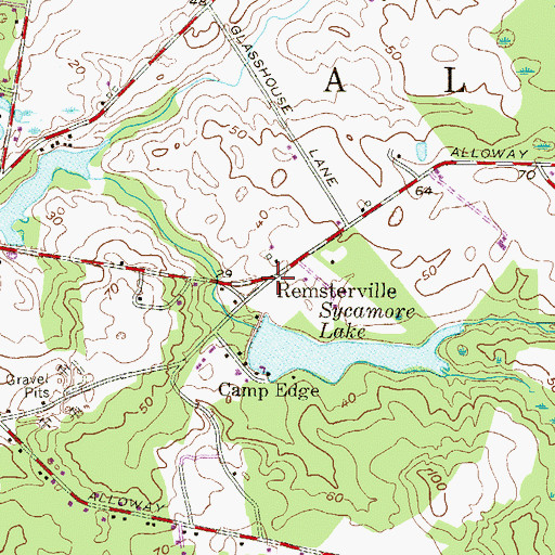 Topographic Map of Remsterville, NJ