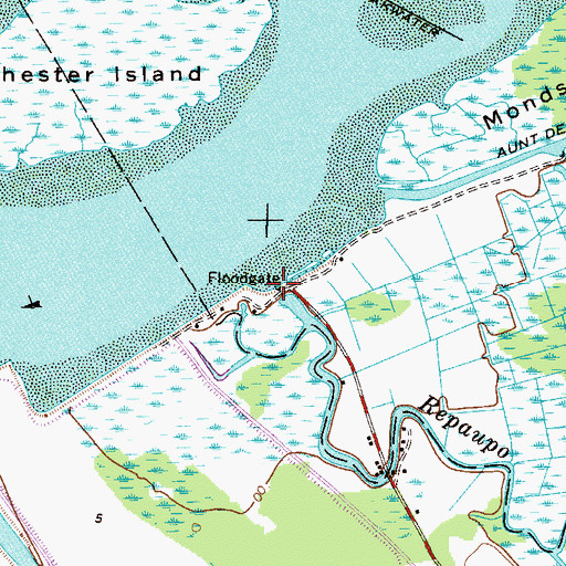 Topographic Map of Repaupo Creek, NJ