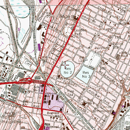 Topographic Map of Reservoir Number Two, NJ