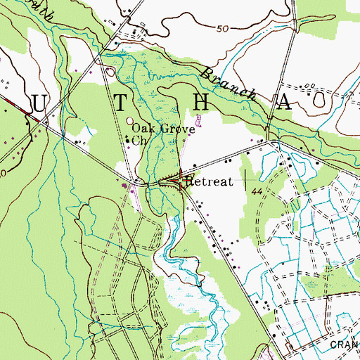 Topographic Map of Retreat, NJ