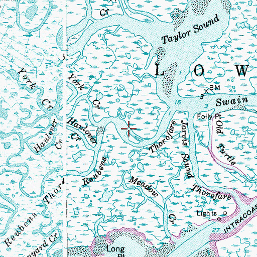 Topographic Map of Reubens Thorofare, NJ