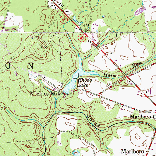 Topographic Map of Rhodo Lake, NJ