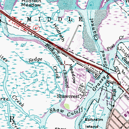 Topographic Map of Richardson Channel, NJ