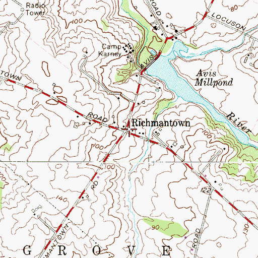Topographic Map of Richmantown, NJ