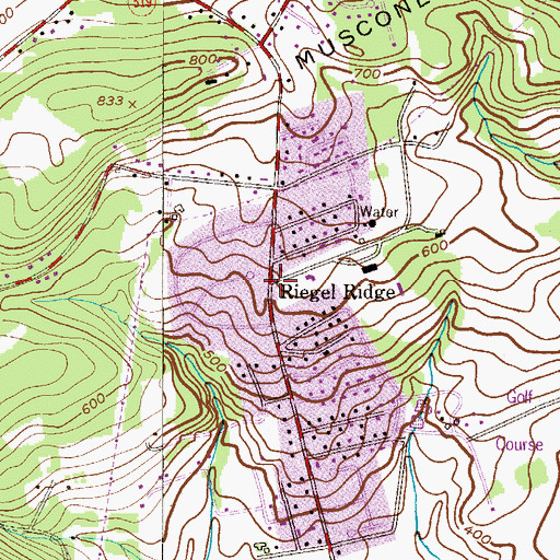 Topographic Map of Riegel Ridge, NJ