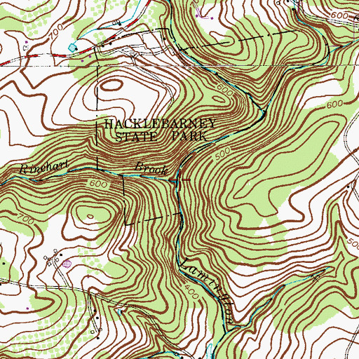 Topographic Map of Rhinehart Brook, NJ