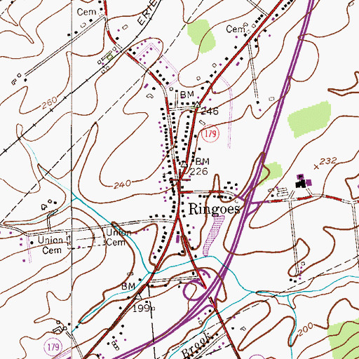 Topographic Map of Ringoes, NJ