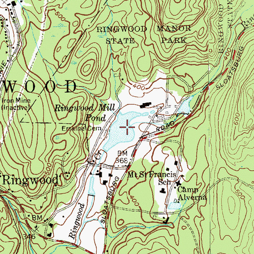 Topographic Map of Ringwood Mill Pond, NJ