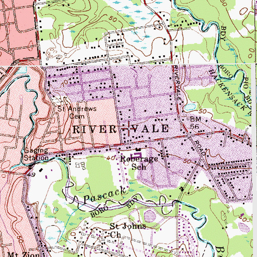 Topographic Map of River Vale, NJ