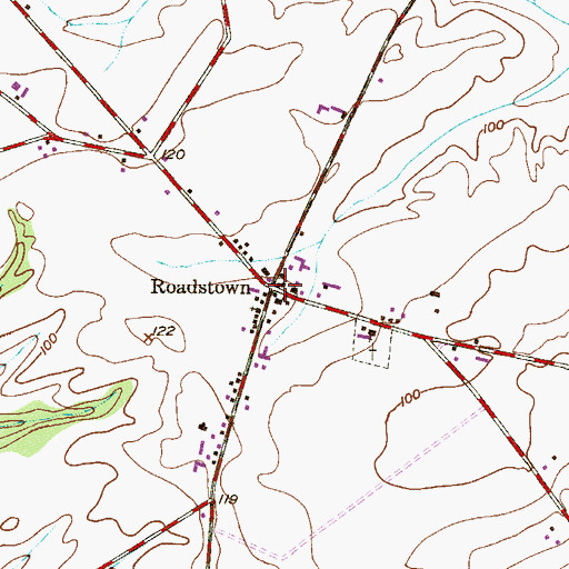 Topographic Map of Roadstown, NJ