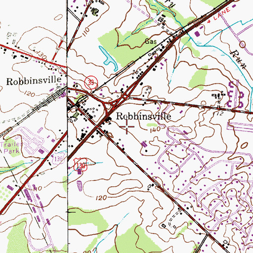 Topographic Map of Robbinsville, NJ