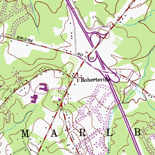 Topographic Map of Robertsville, NJ