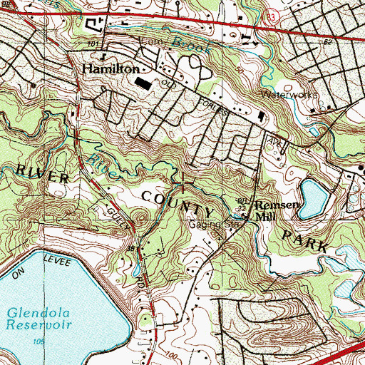 Topographic Map of Robins Swamp Brook, NJ