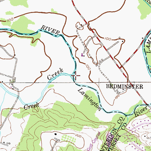 Topographic Map of Rockaway Creek, NJ