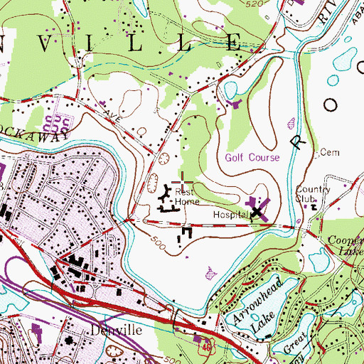 Topographic Map of Rockaway Valley, NJ