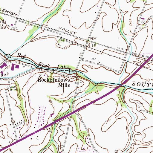 Topographic Map of Rockefellows Mills, NJ