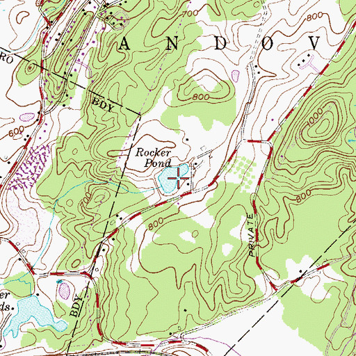 Topographic Map of Rocker Pond, NJ