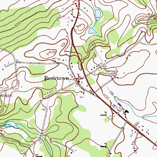 Topographic Map of Rocktown, NJ