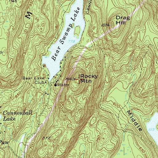 Topographic Map of Rocky Mountain, NJ
