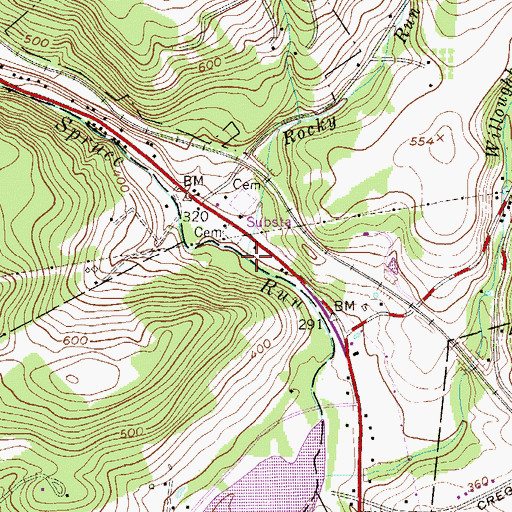 Topographic Map of Rocky Run, NJ