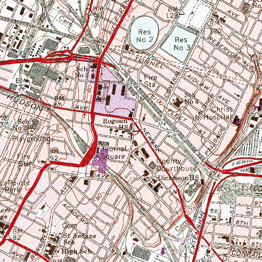 Topographic Map of Rogosin Yeshiva High School (historical), NJ