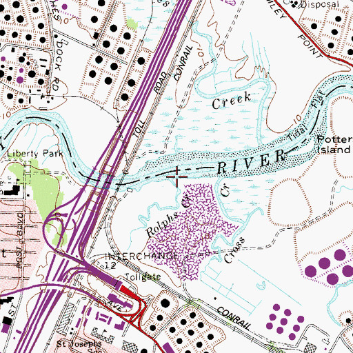 Topographic Map of Rolphs Creek, NJ