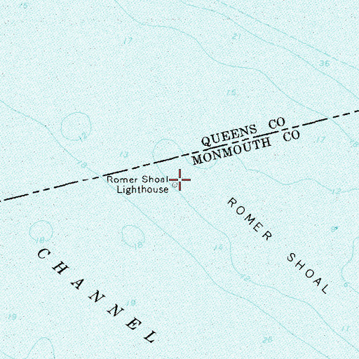 Topographic Map of Romer Shoal Lighthouse, NJ
