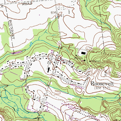 Topographic Map of Roosevelt, NJ