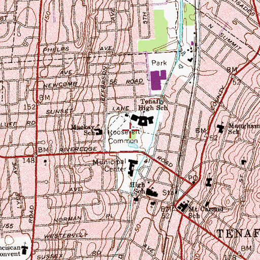 Topographic Map of Roosevelt Common, NJ