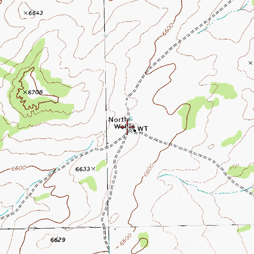Topographic Map of North Well, AZ