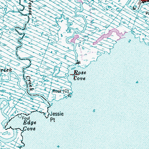 Topographic Map of Rose Cove, NJ